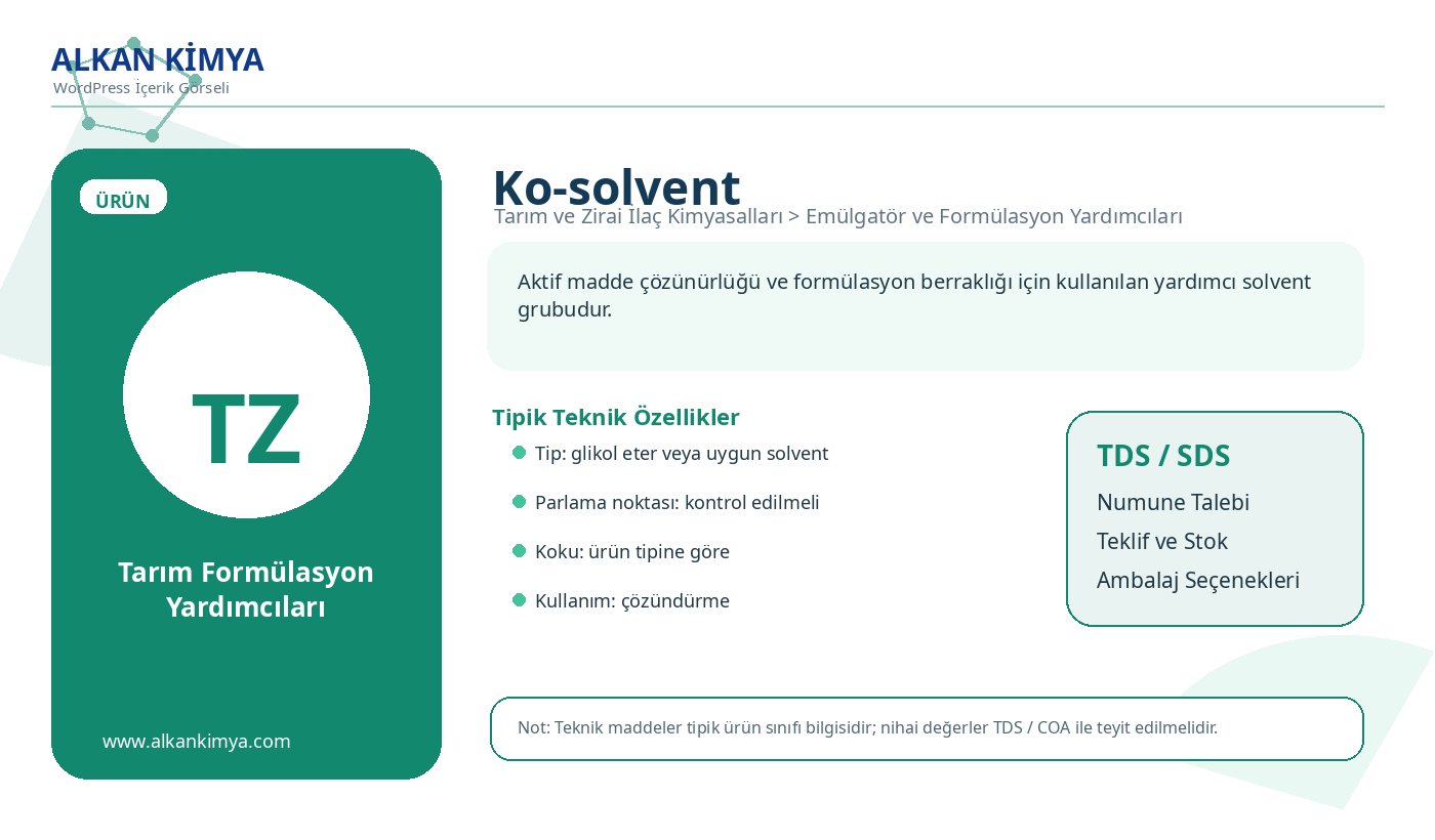 ALKAN Kimya Ko-solvent görseli