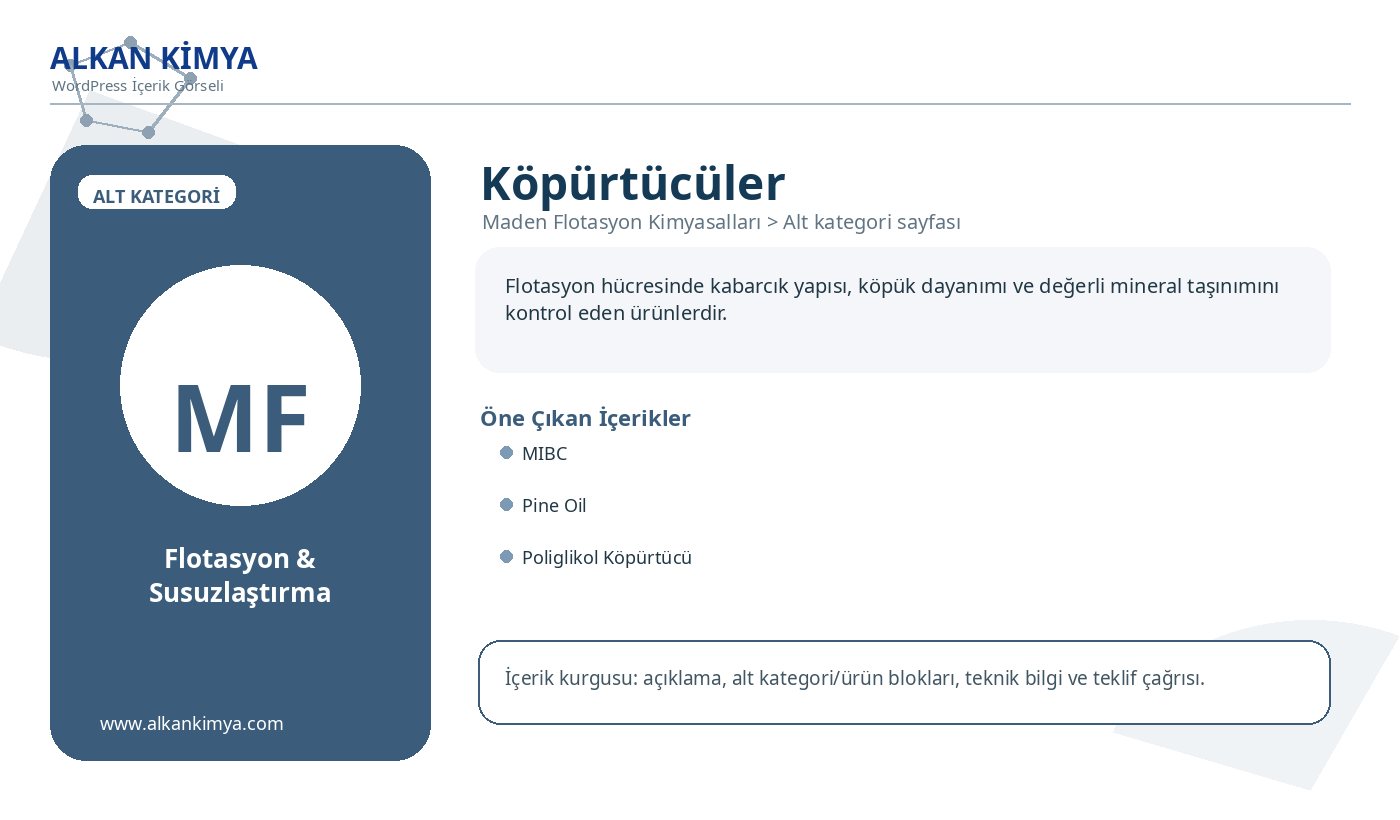 ALKAN Kimya Köpürtücüler görseli