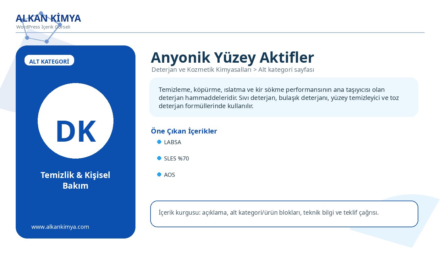 Anyonik Yüzey Aktifler