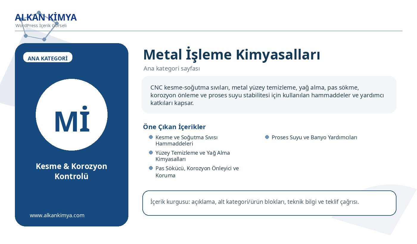 Metal İşleme Kimyasalları