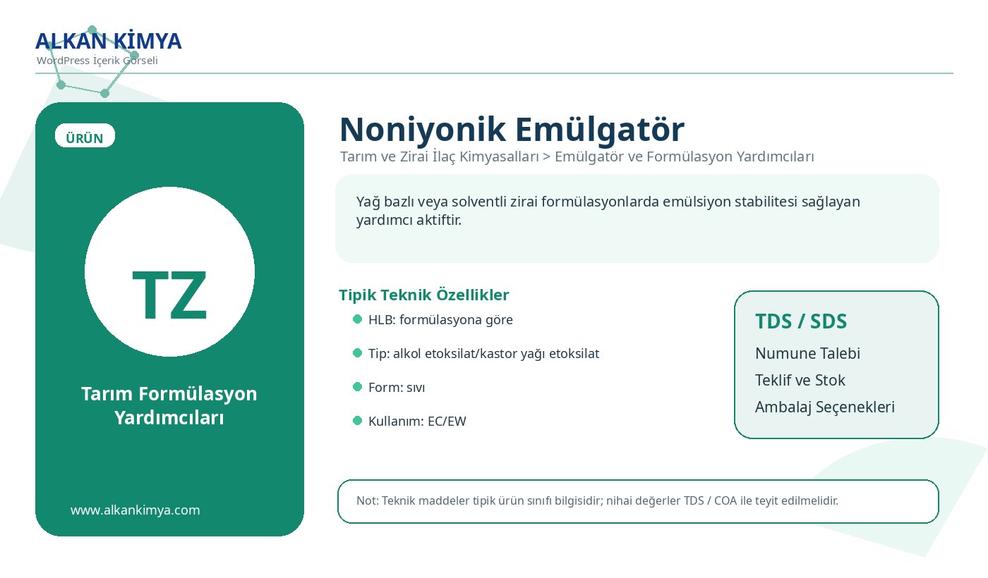 Noniyonik Emülgatör