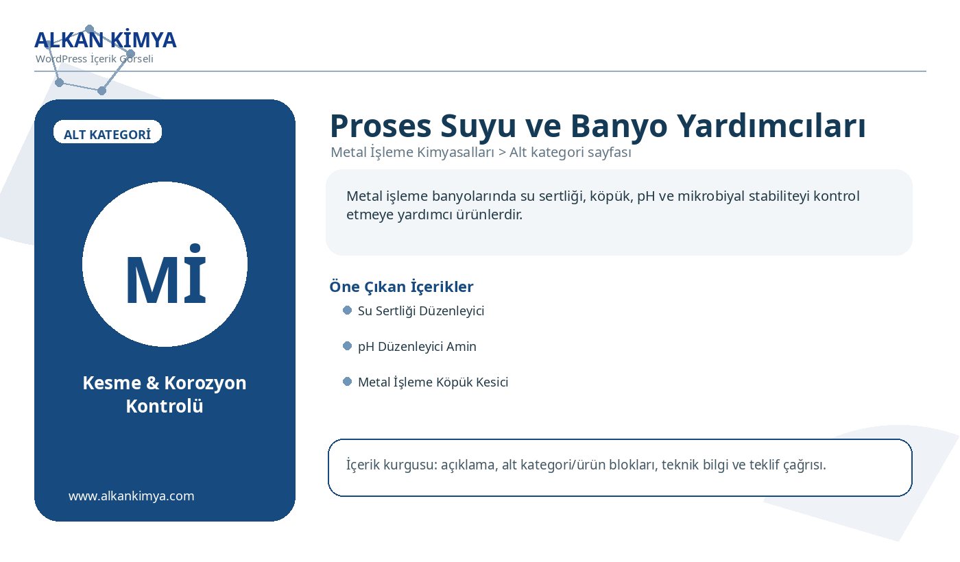 Proses Suyu ve Banyo Yardımcıları