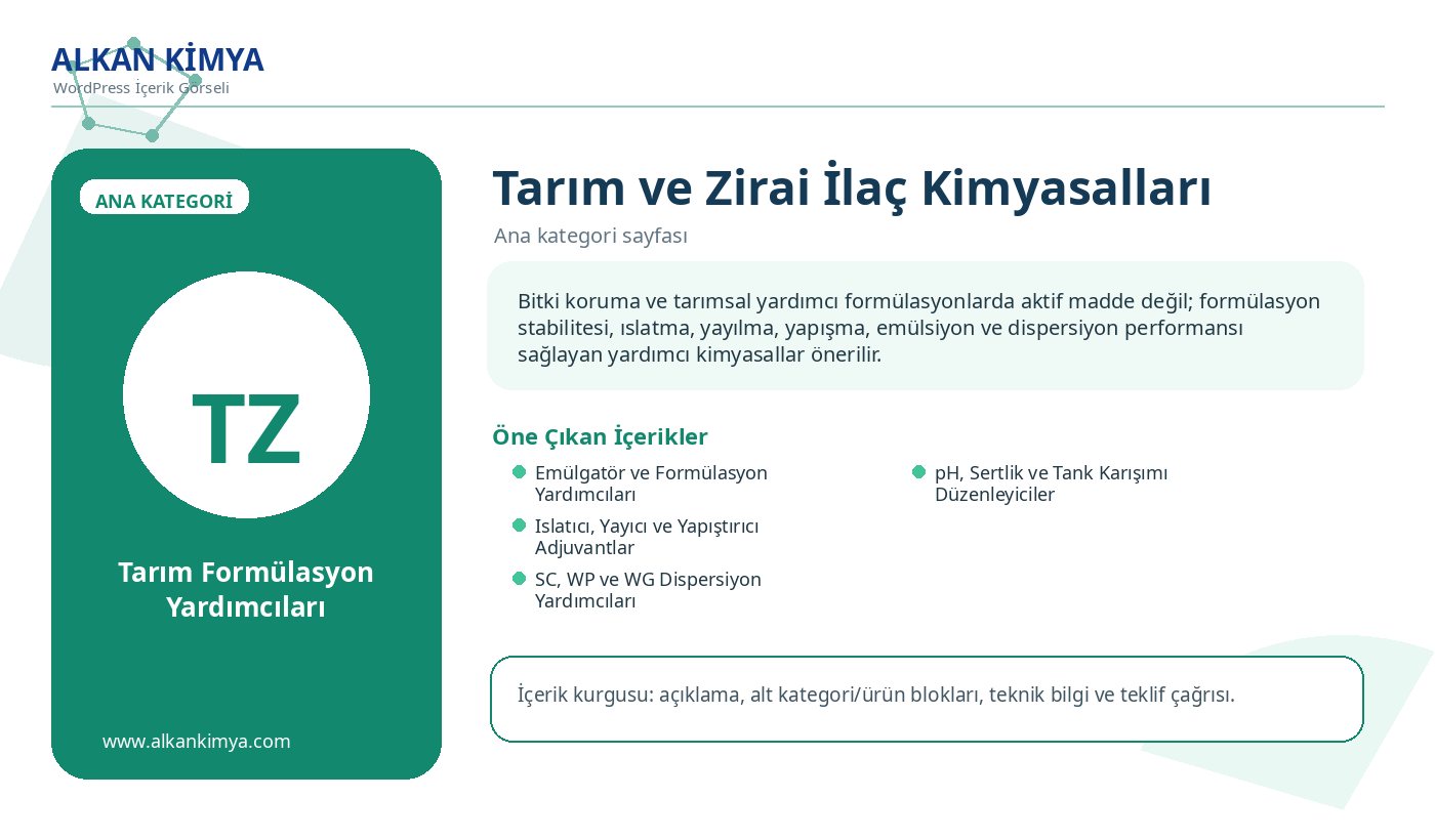Tarım ve Zirai İlaç Kimyasalları